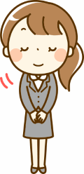 おじぎする女性
